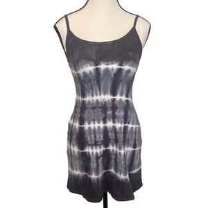 Billabong Women's GRAY WHITE Tie Dye Knit Sleeveless Dress Stretch Beach Sz S